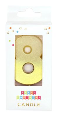 Number Candle Gold Ombre Metallic 8