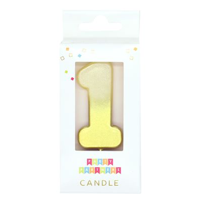 Number Candle Gold Ombre Metallic