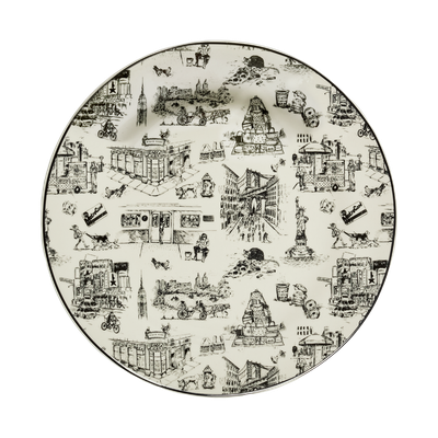 NYC Toile Dinner Plate 10.25"