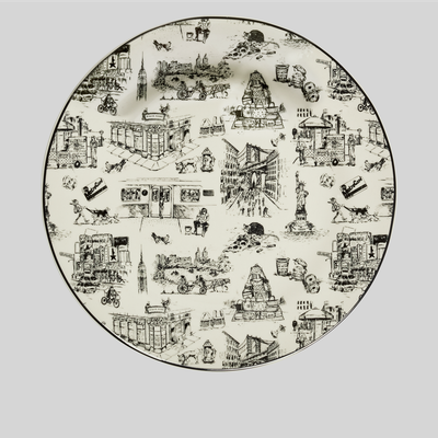 NYC Toile Dinner Plate 10.25"