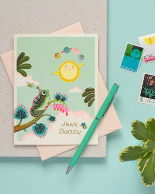 Solar Juggle Birthday Greeting Card