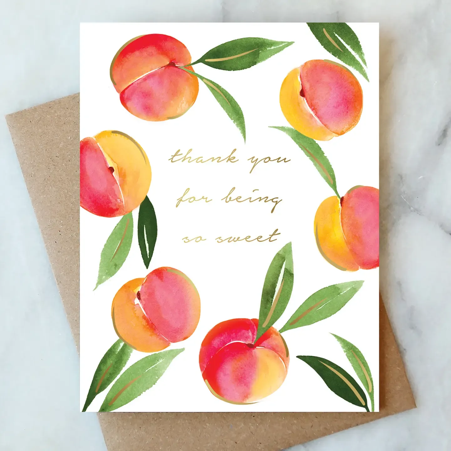 Sweet Peaches Thank You Greeting Card | Thank You Card