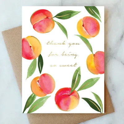 Sweet Peaches Thank You Greeting Card | Thank You Card