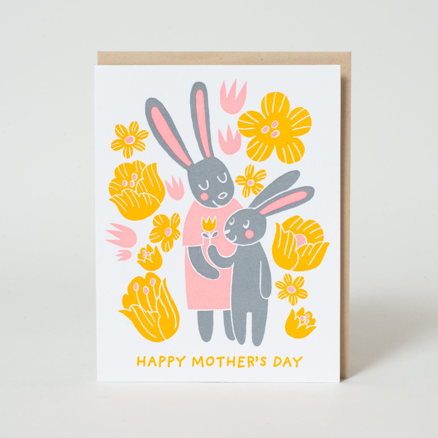 Mother's Day Bunnies Greeting Card By Fugu Fugu