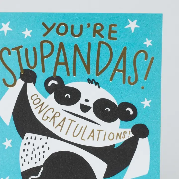 Panda Pun Congrats Letterpress Greeting Card By Hello!Lucky