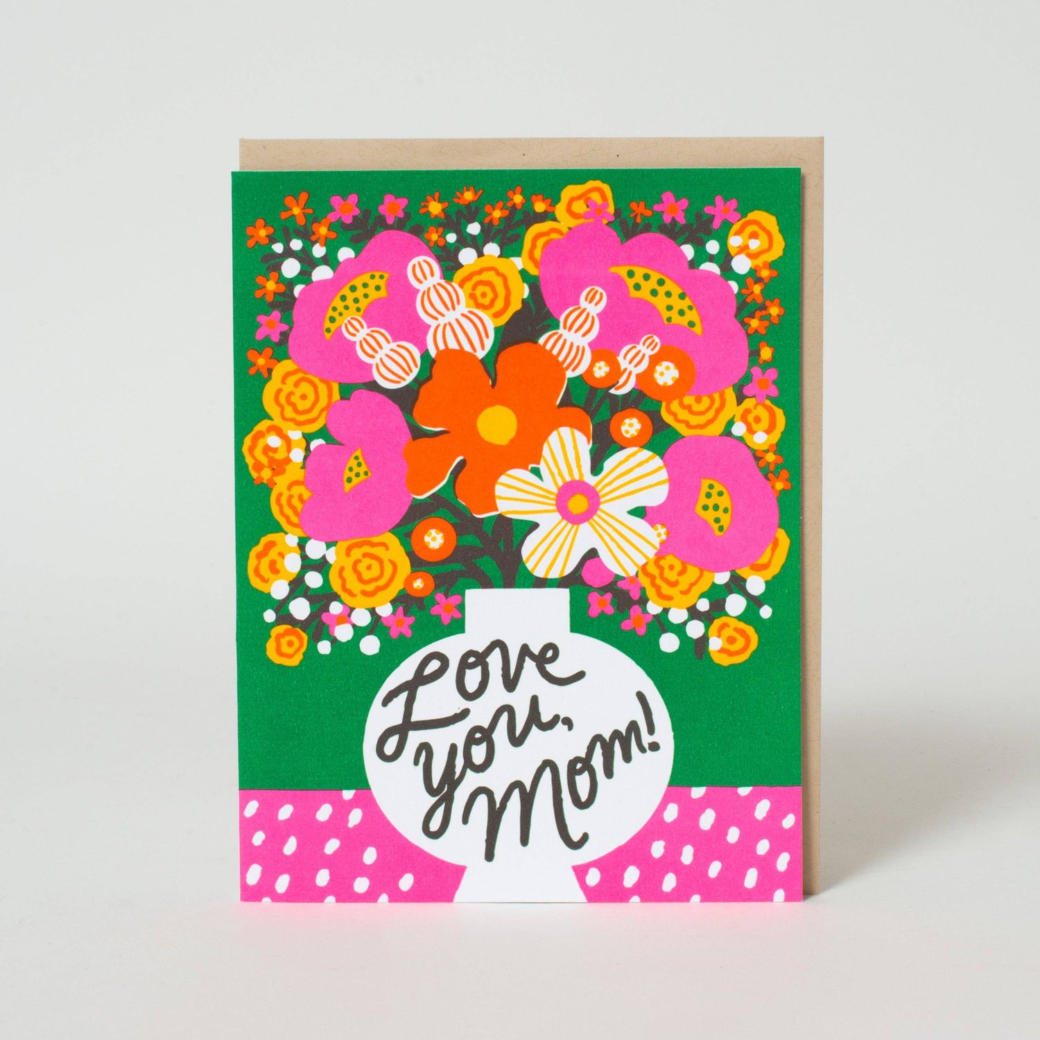 Love You Mom Flowers Greeting Card By Hello!Lucky