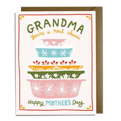 Grandma Mother's Day Card - Vintage Dishes