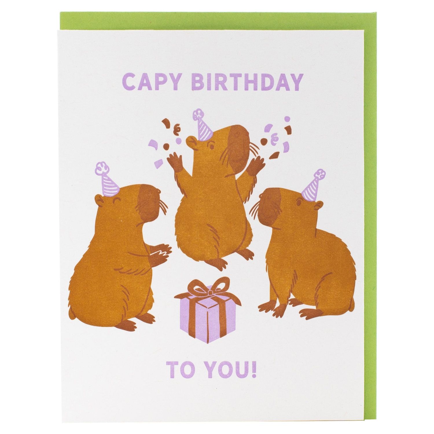Capybara Party Birthday Card