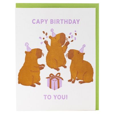 Capybara Party Birthday Card