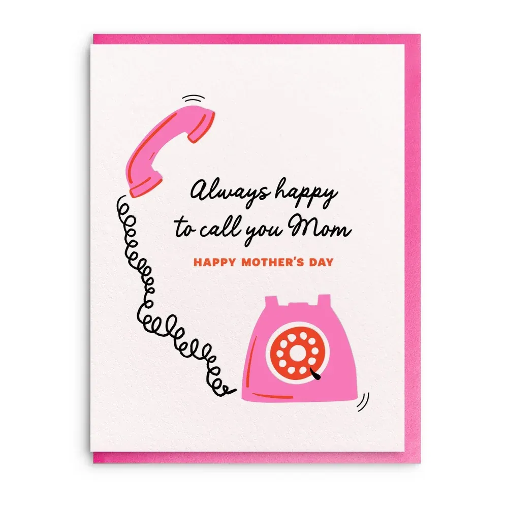 Call You Mom, Letterpress Mother's Day Greeting Card