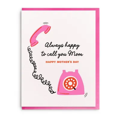 Call You Mom, Letterpress Mother's Day Greeting Card