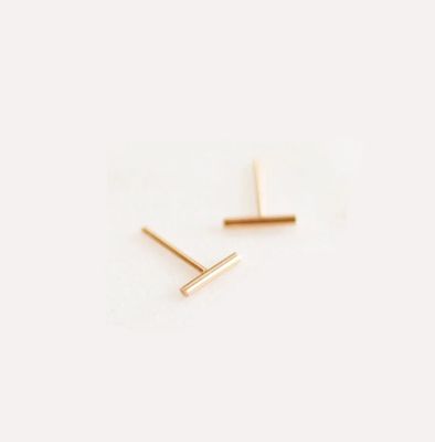 Bar Stud Earrings 14k Gold Filled