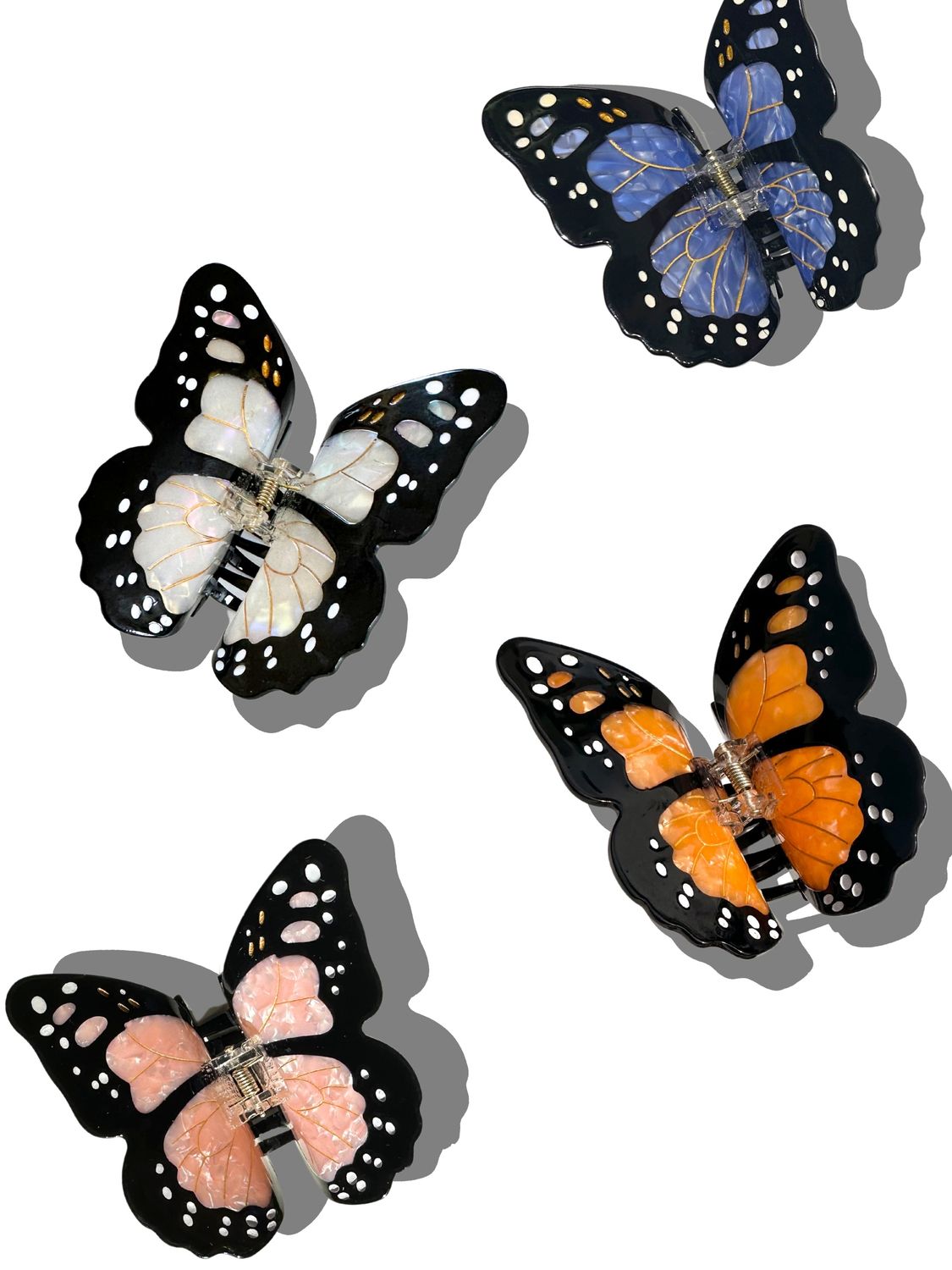 Monarch Butterfly Claw Hair Clip Baby Blue