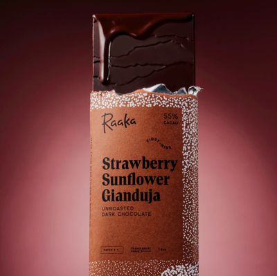 Strawberry Sunflower Gianduja Chocolate Bar