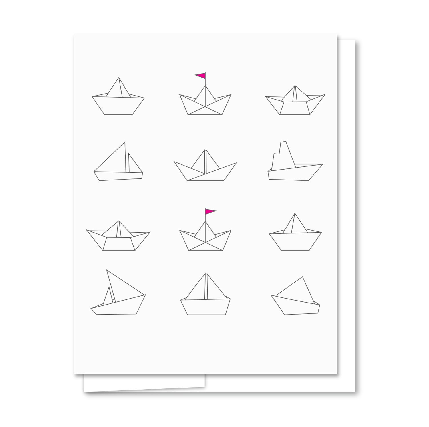 Paper Boats - Letterpress Greeting Card