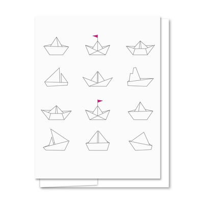 Paper Boats - Letterpress Greeting Card