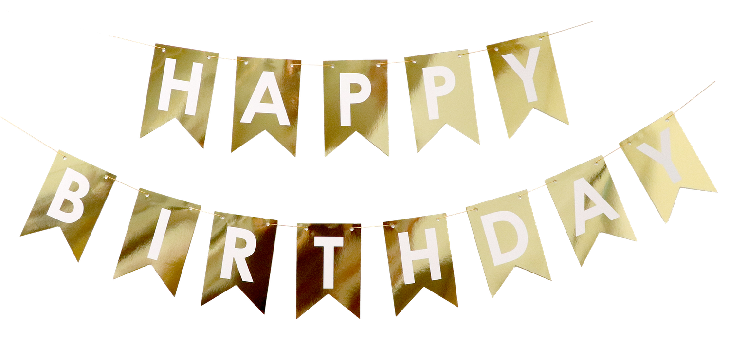 Foil Happy Birthday Gold Banner