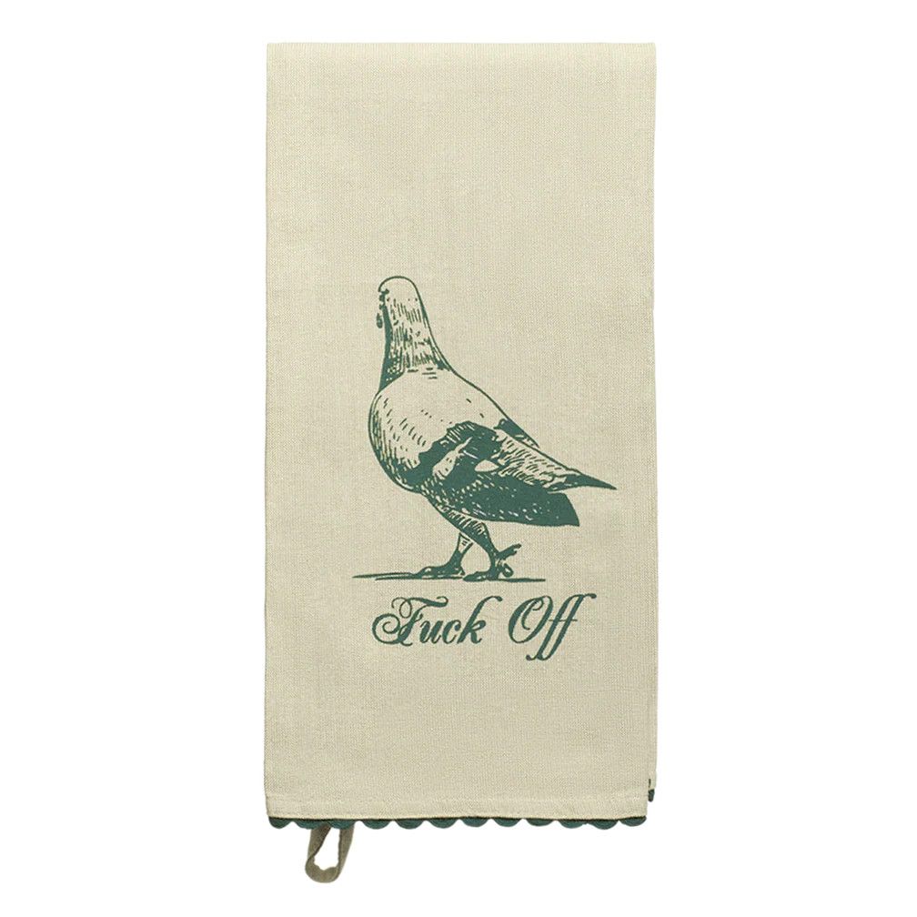 Pleasantries Fuck Off Pigeon Tea Towel