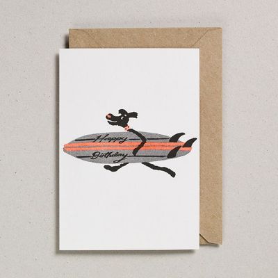 Cool Surfing Dog | Funny Dog Happy Birthday Card
