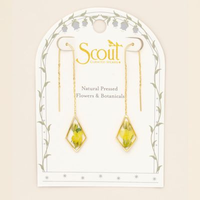 Pressed Flower Threader Yellow Baby's Breath Gold