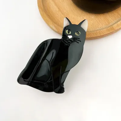 Sitting Cat Hair Claw Black