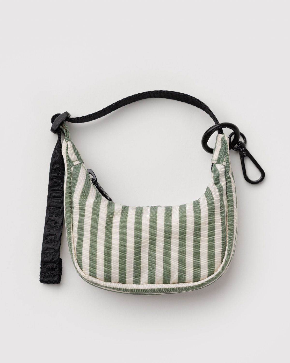 Baggu Bag Charm Crescent Sage Stripe