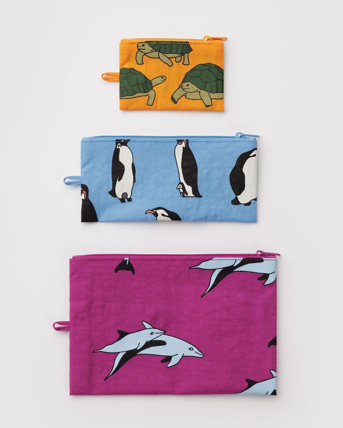 Baggu Flat Pouch Set Vacation Animals