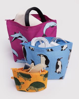 Baggu Go Pouch Set Vacation Animals