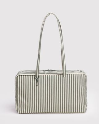 Baggu Medium Nylon Bowler Bag Sage Stripe