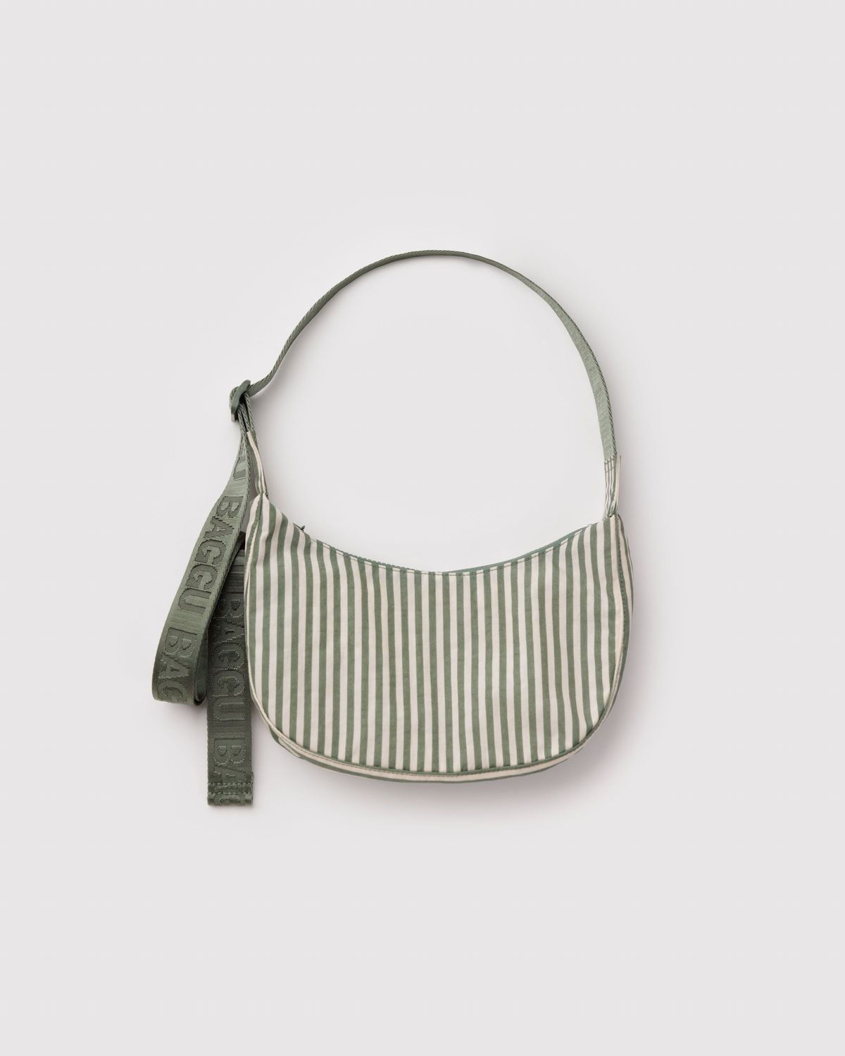 Baggu Small Nylon Crescent Bag Sage Stripe