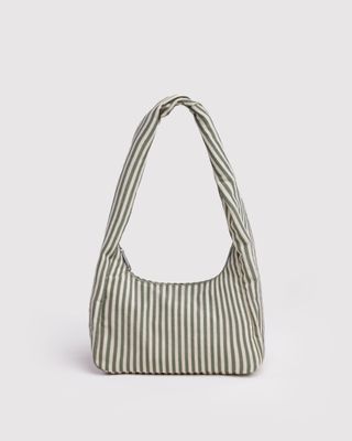 Small Nylon Meringue Bag Sage Stripe