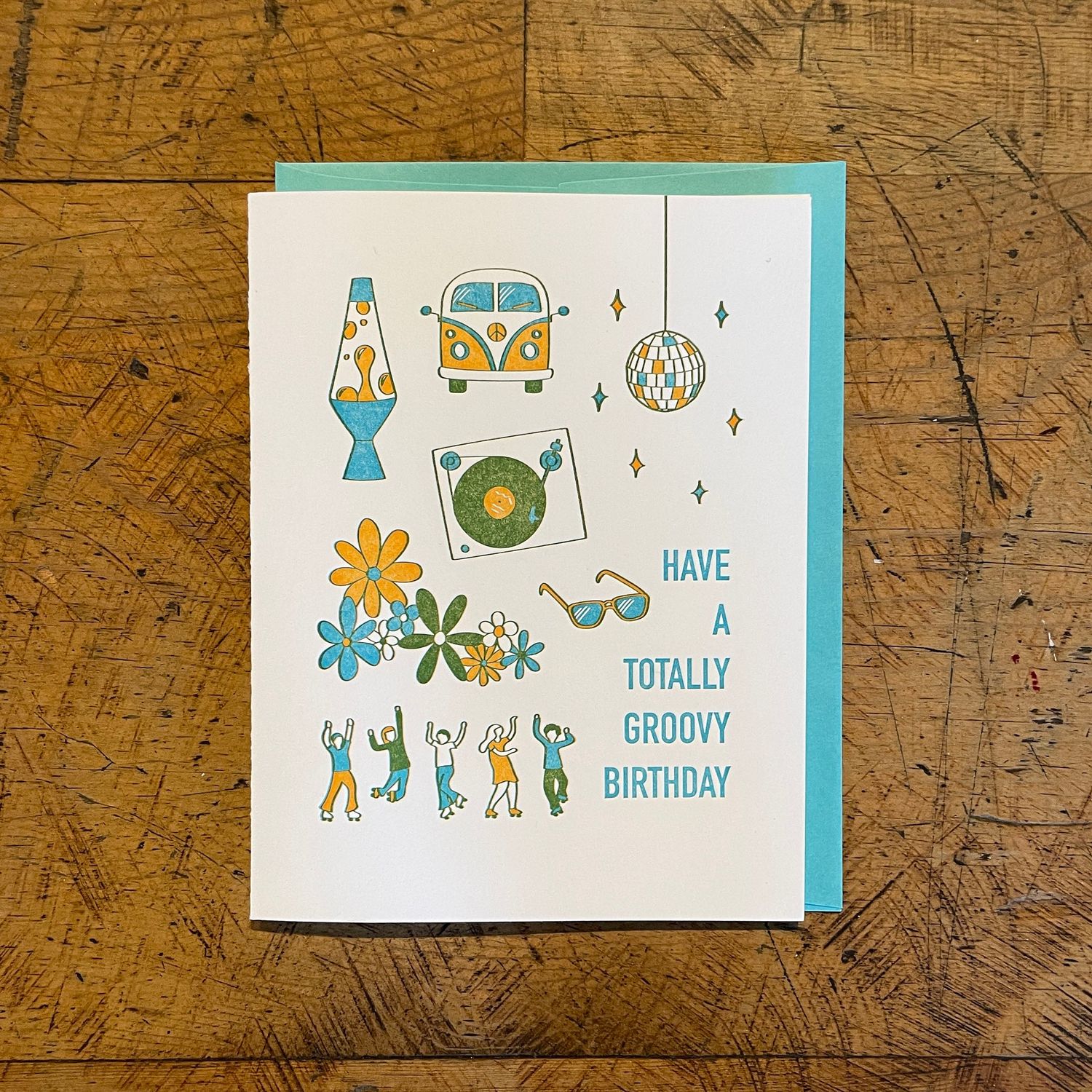 Groovy Birthday Letterpress Card