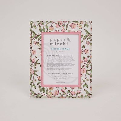 Song Birds Blush - (5x7) Block Printed Picture Frame