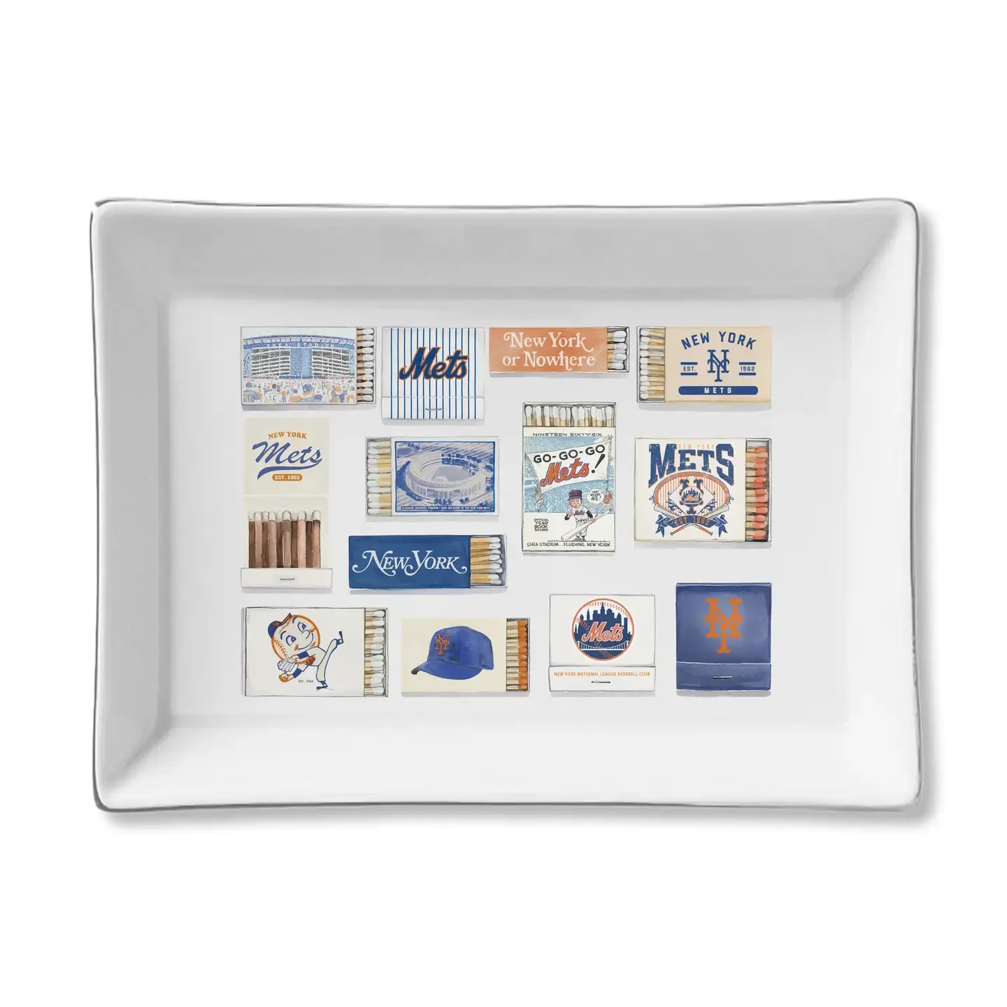 Ceramic Tray Matches Ny Met's Matches