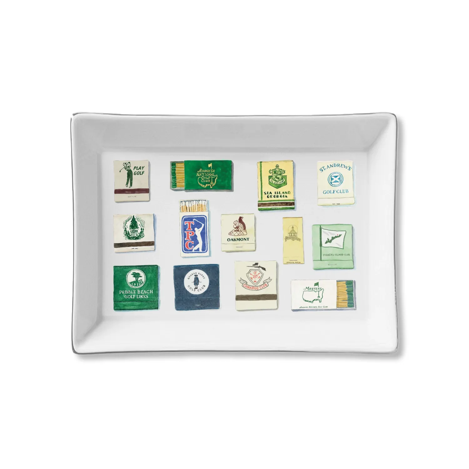 Ceramic Tray Matches Golf Matches