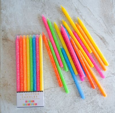 Neon Rainbow 16 Candle Set