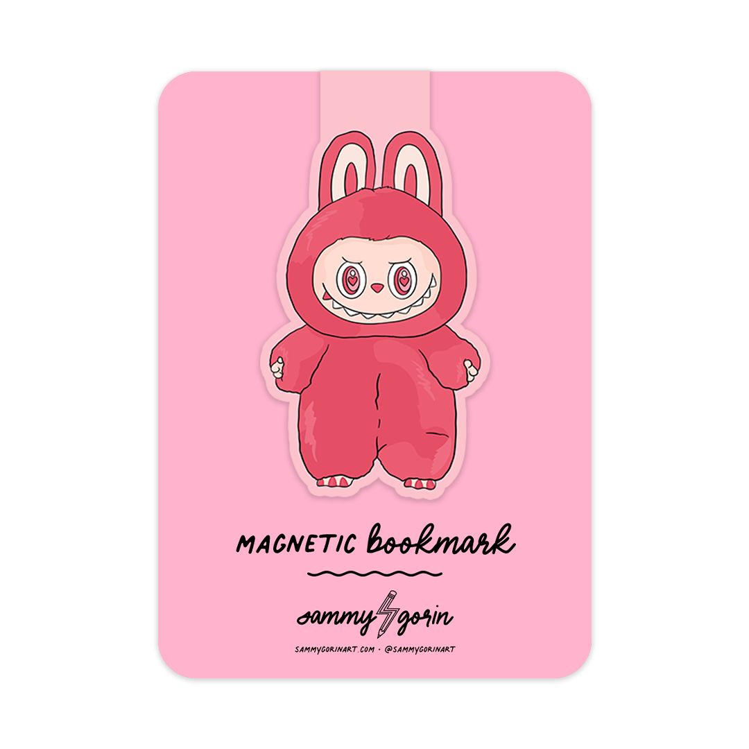 Pink Monster Doll Magnetic Bookmark