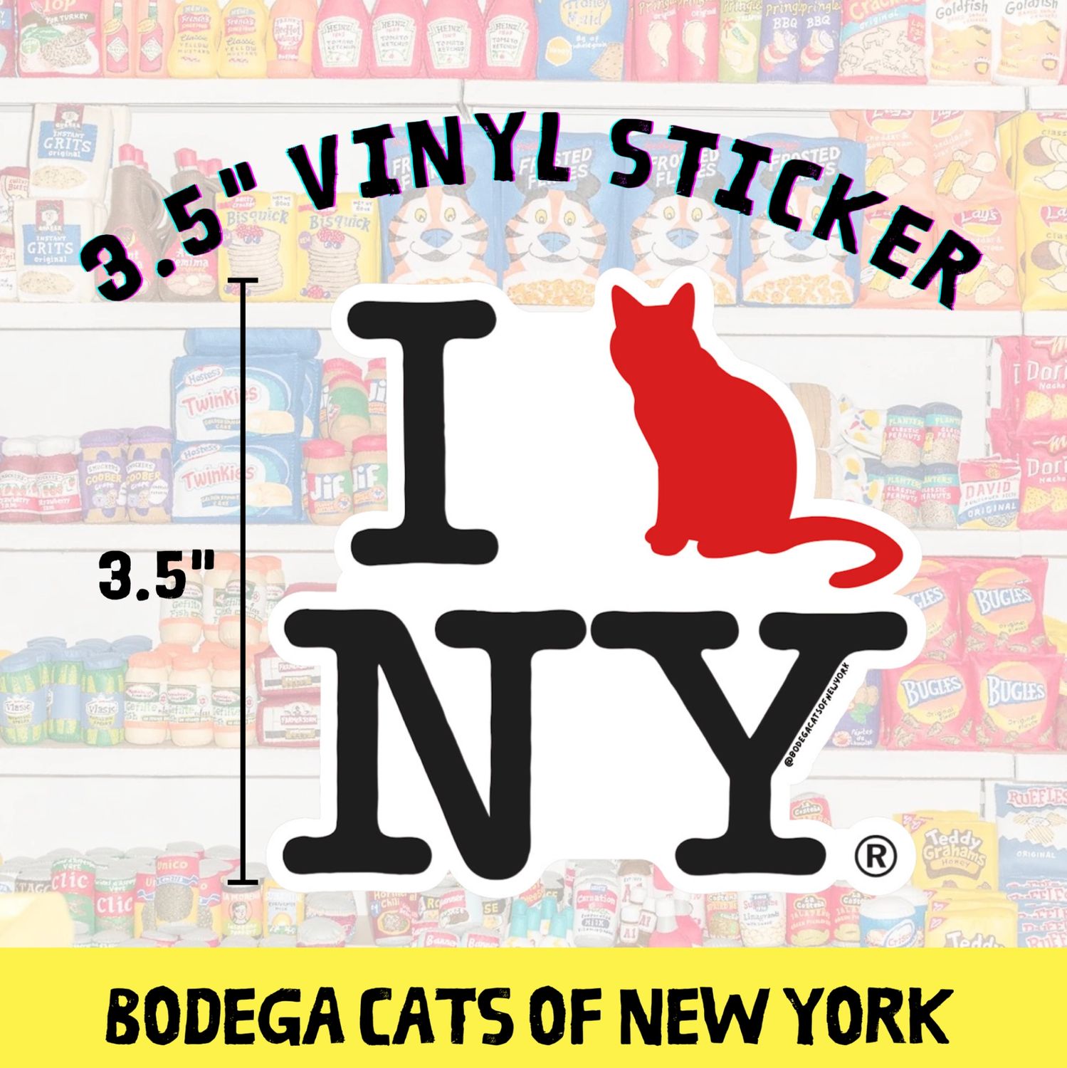 I Cat Ny Sticker - 3.5 in