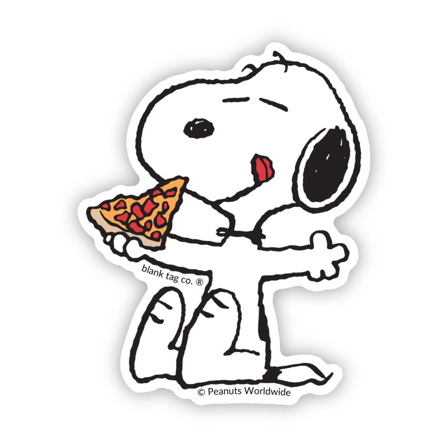 Peanuts® Waterproof Sticker - Snoopy Eating Pizza