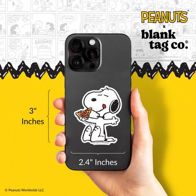 Snoopy Eating Pizza Peanuts® Waterproof Sticker