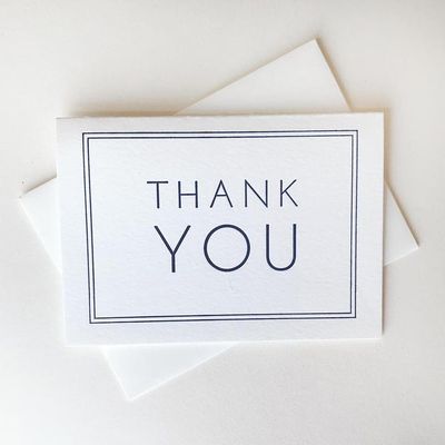 Thank You Navy Frame Box (6)- Letterpress Thank You Greeting Card