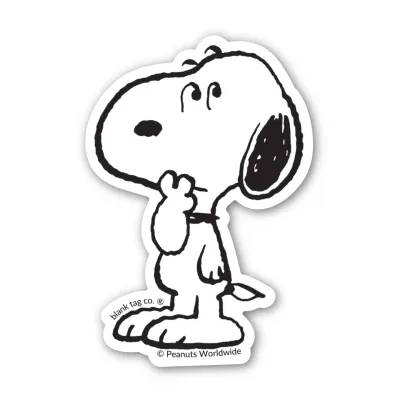 Peanuts® Waterproof Sticker - Thinking Snoopy