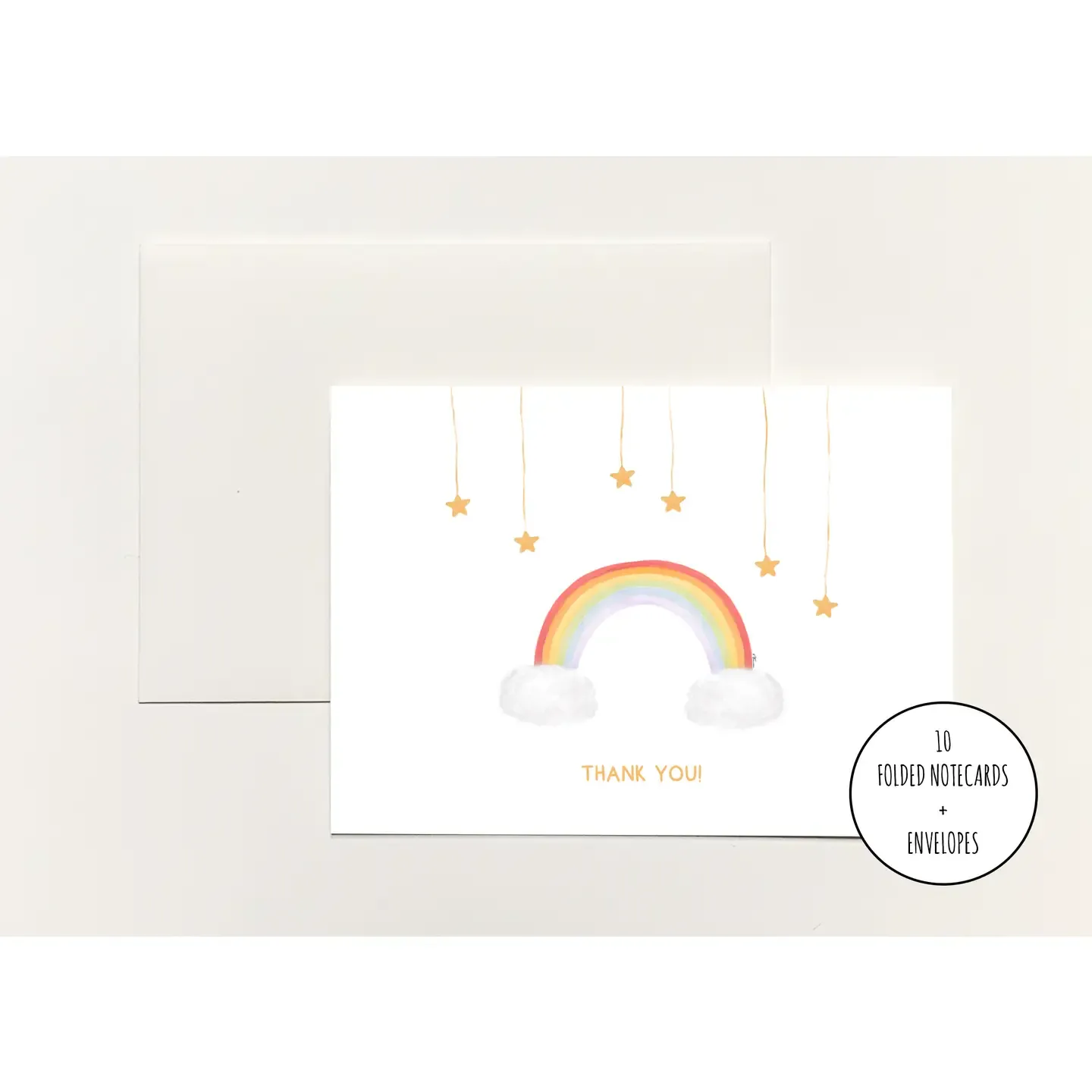 Rainbow and Stars Thank You Notecards (10)