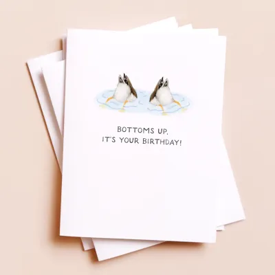 Bottoms Up Ducks — Funny Animal Lovers Birthday Card