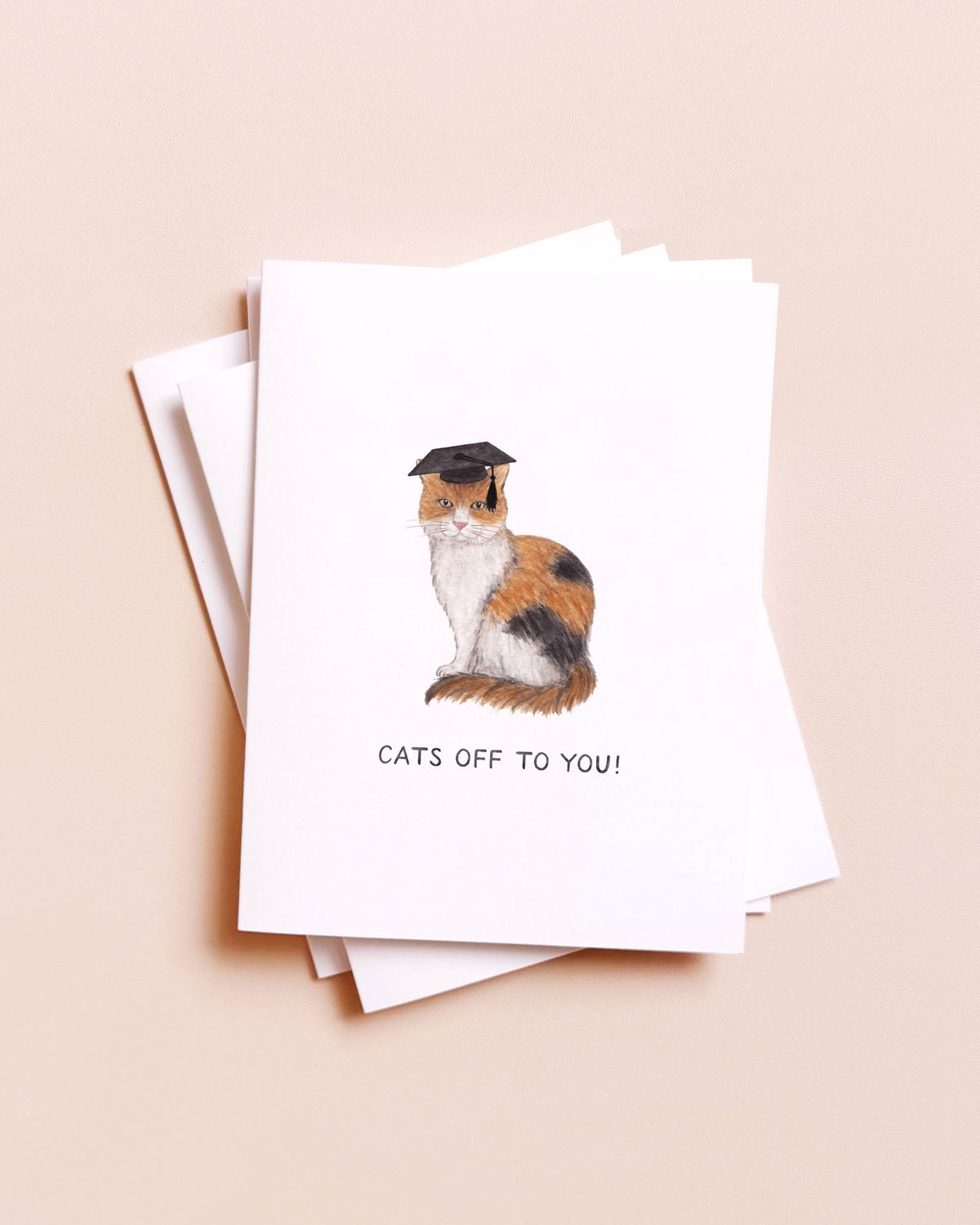 Hats Off To You — Funny Cat Lovers Graduation Card