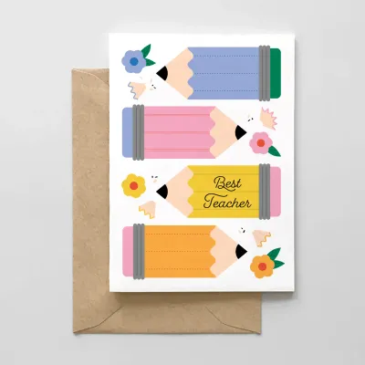 Best Teacher- Pencil Design - Teacher Appreciation