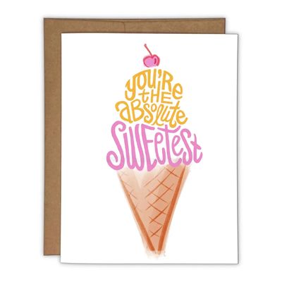You're the Absolute Sweetest Ice Cream Risograph Greeting Card