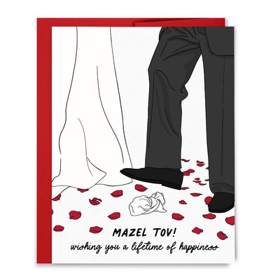 Breaking the Glass, Mazel Tov, Jewish Wedding Card