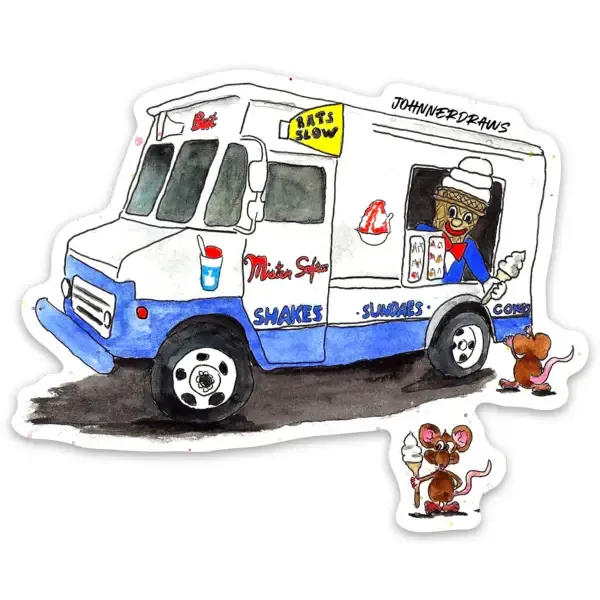 Mister Softee-Die-Cut Vinyl Sticker-Hand Illustrated