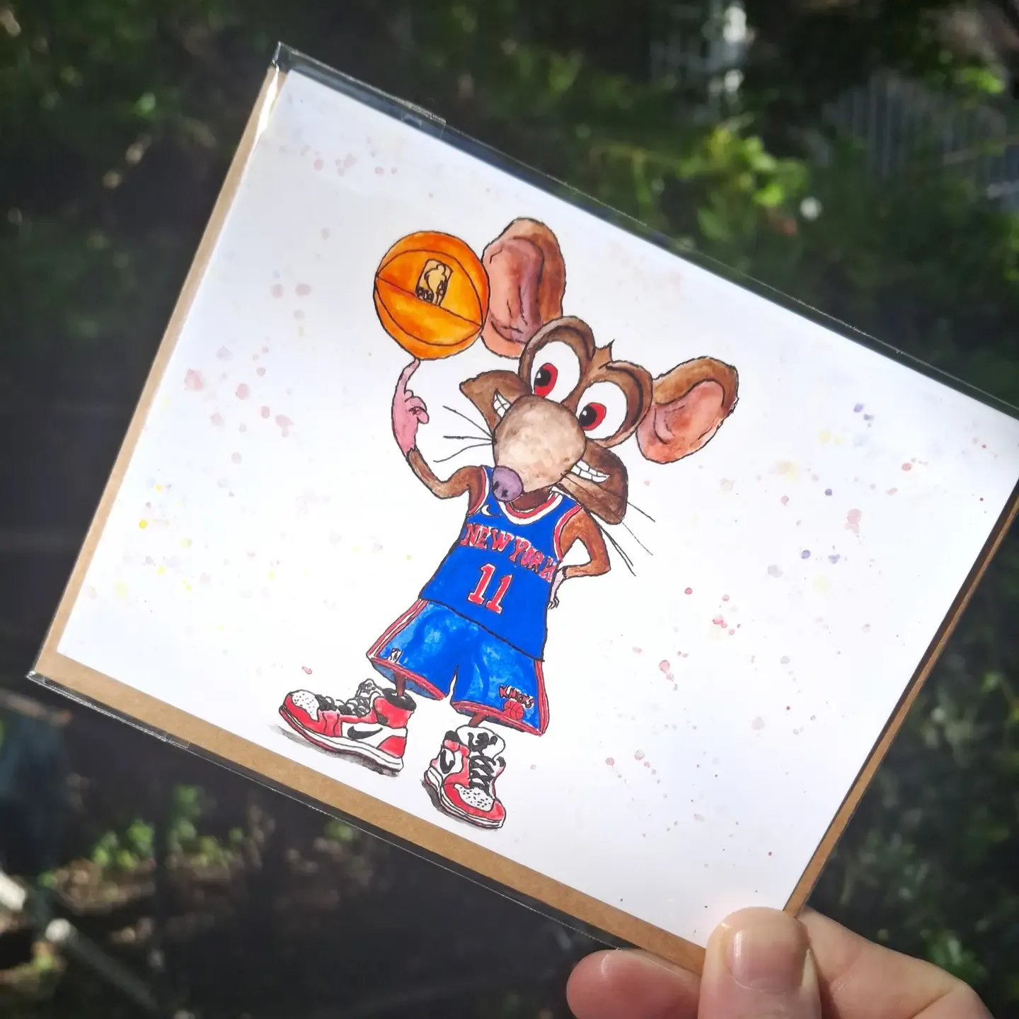 The Knicks Rat-A True Ny'er-Handmade Greeting Card